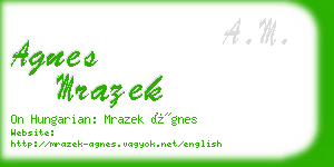 agnes mrazek business card